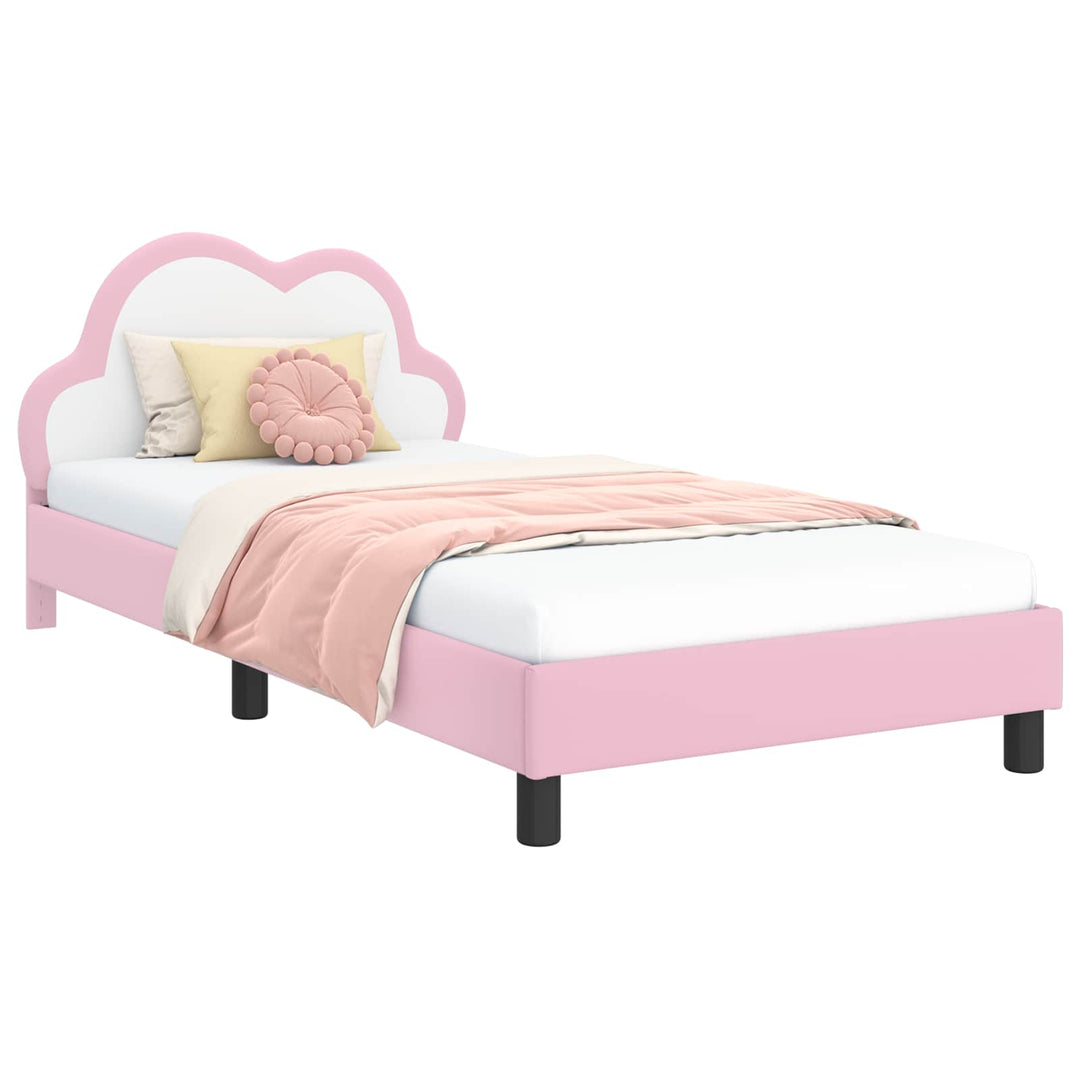 Børnesengestel med hovedgærde Lyserød 90 x 190 cm PU