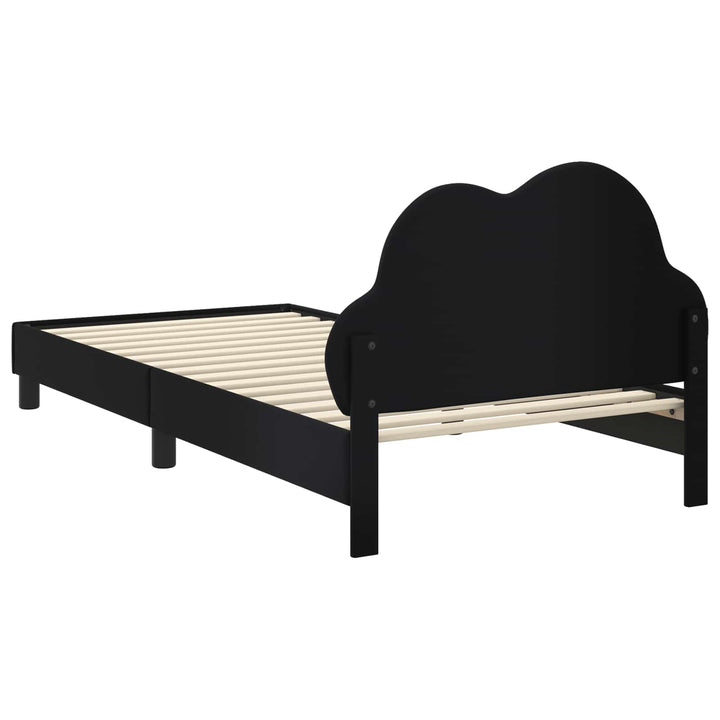 Børnesengestel med hovedgærde Sort 90 x 200 cm PU
