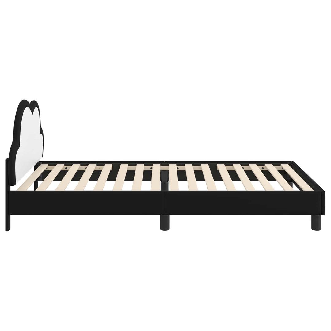 Børnesengestel med hovedgærde Sort 90 x 200 cm PU