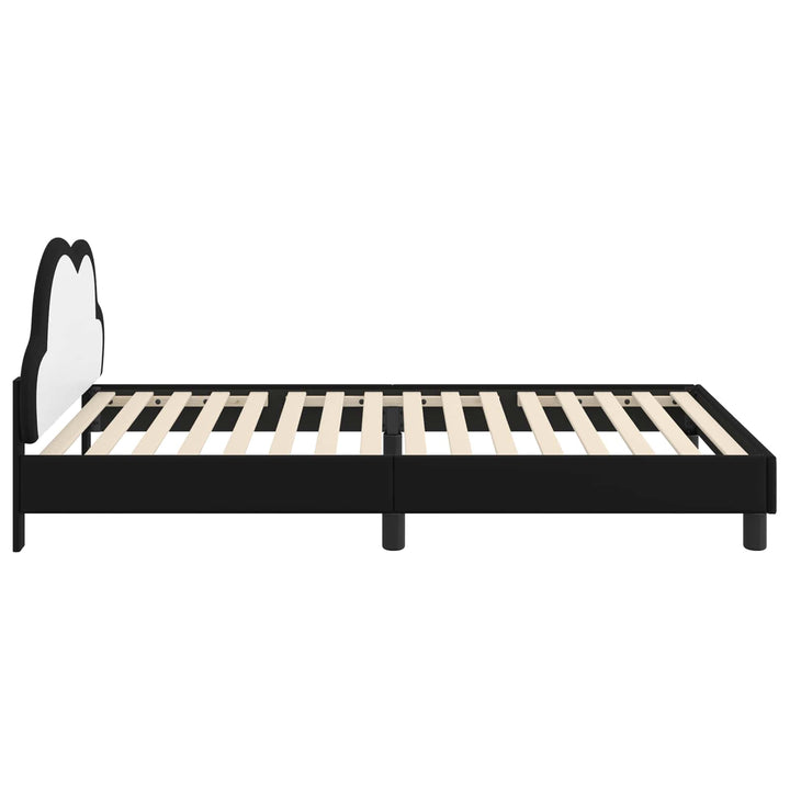 Børnesengestel med hovedgærde Sort 90 x 200 cm PU