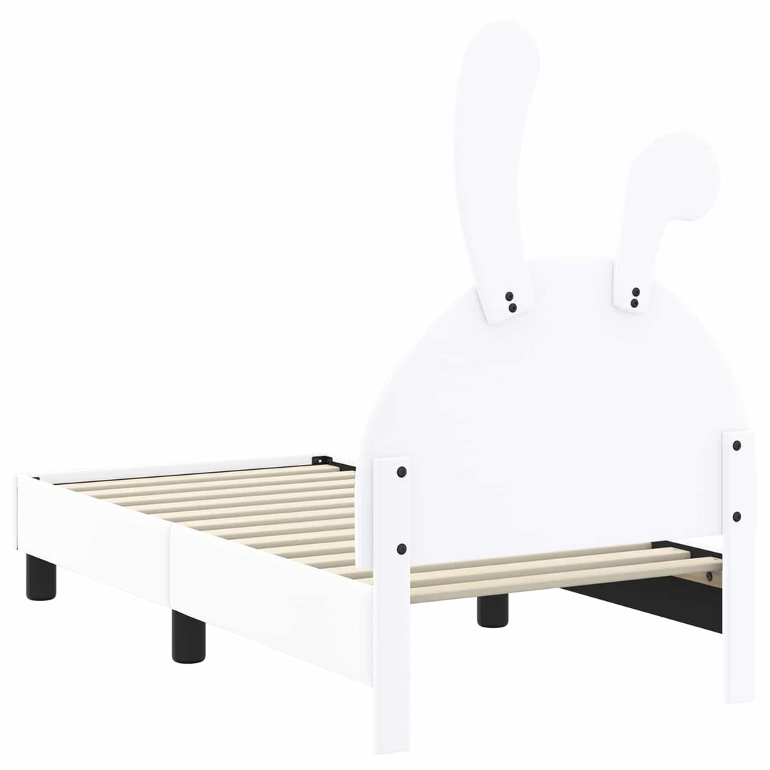 Sengestel til tumling med hovedgærde Hvid 70 x 140 cm PU