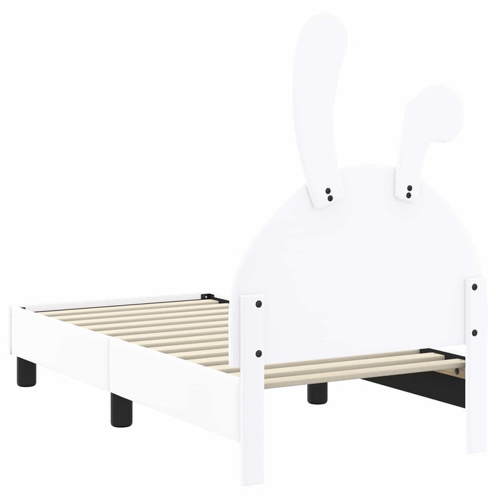 Sengestel til tumling med hovedgærde Hvid 70 x 140 cm PU