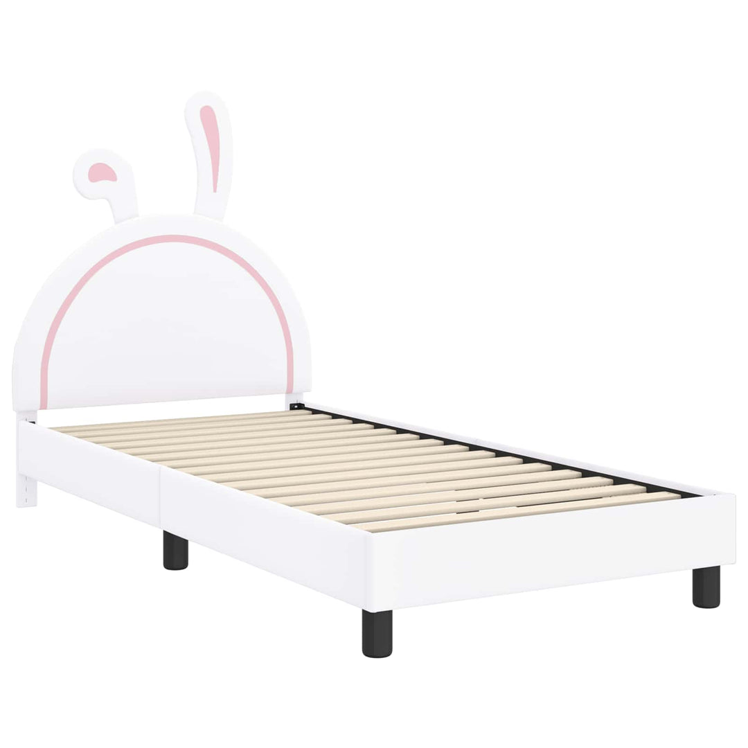 Børnesengestel med hovedgærde Hvid 90 x 200 cm PU