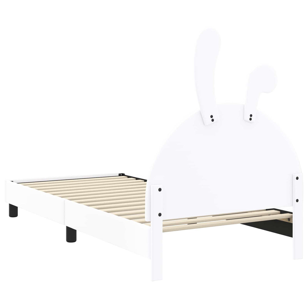 Børnesengestel med hovedgærde Hvid 90 x 200 cm PU