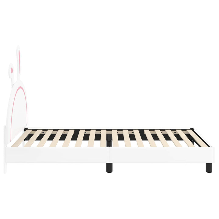 Børnesengestel med hovedgærde Hvid 90 x 200 cm PU