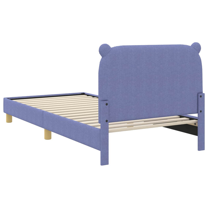 Børnesengestel med hovedgærde Jeans blå 80 x 200 cm Stof