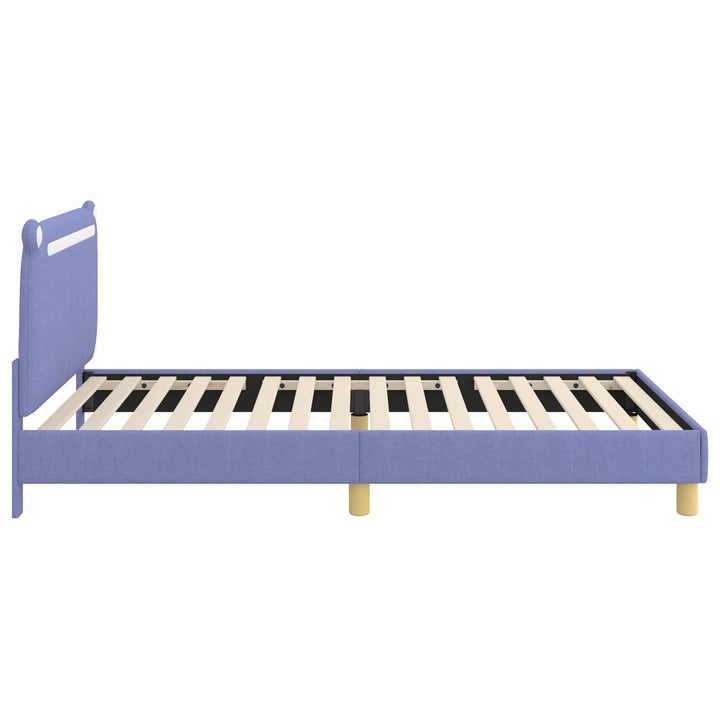 Børnesengestel med hovedgærde Jeans blå 90 x 190 cm Stof