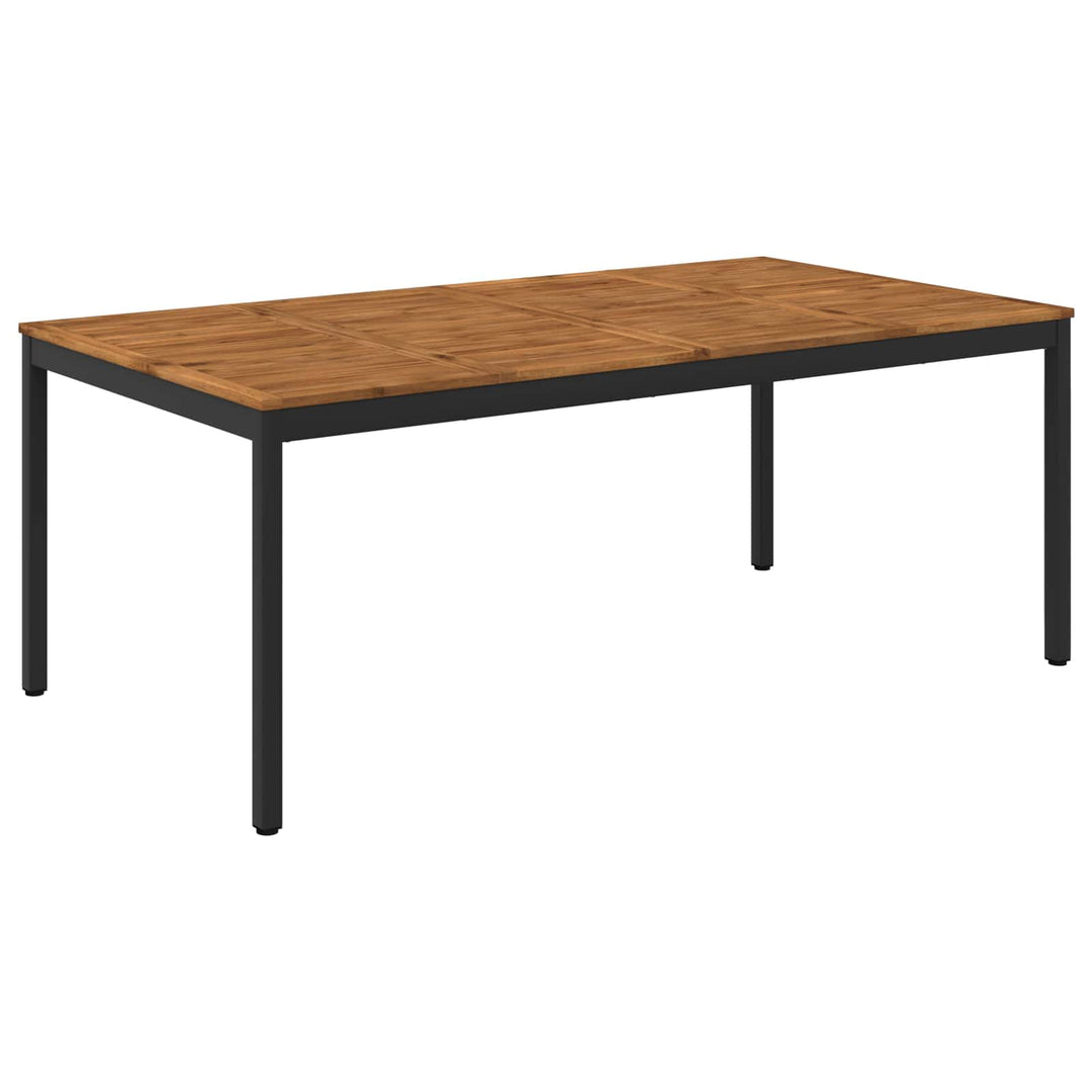 Havemiddagstabel Naturfarvet og sort 196 x 100,5 x 75 cm