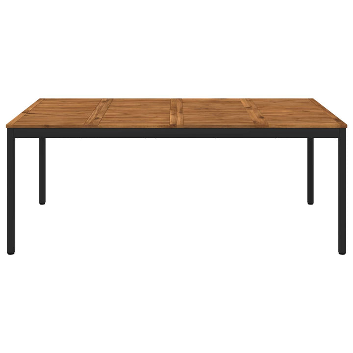 Havemiddagstabel Naturfarvet og sort 196 x 100,5 x 75 cm