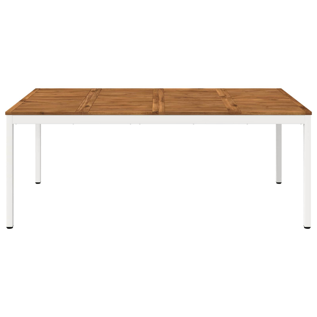 Havemiddagstabel Natur og hvid 196 x 100,5 x 75 cm