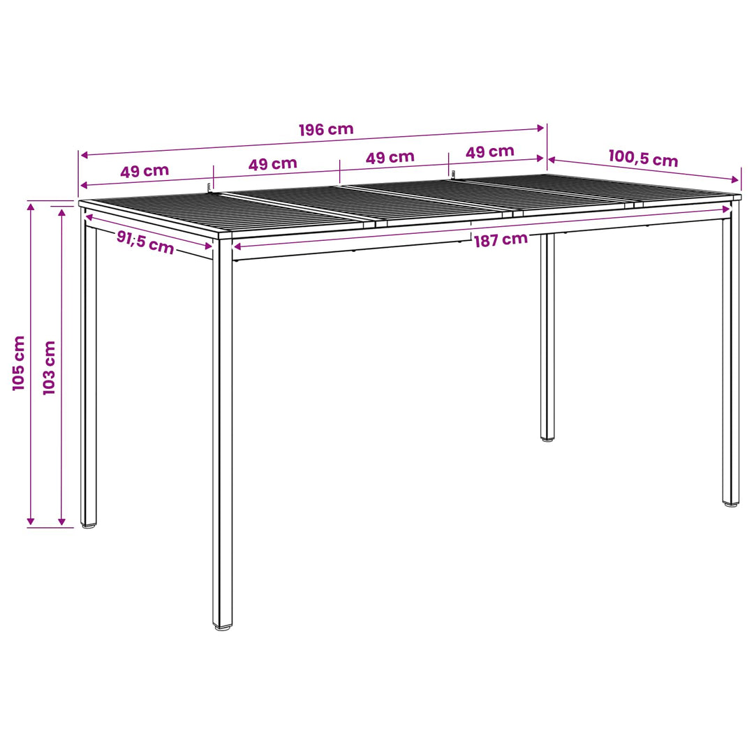 Have Bar Bord Naturlig og Kaffe 196 x 100,5 x 105 cm