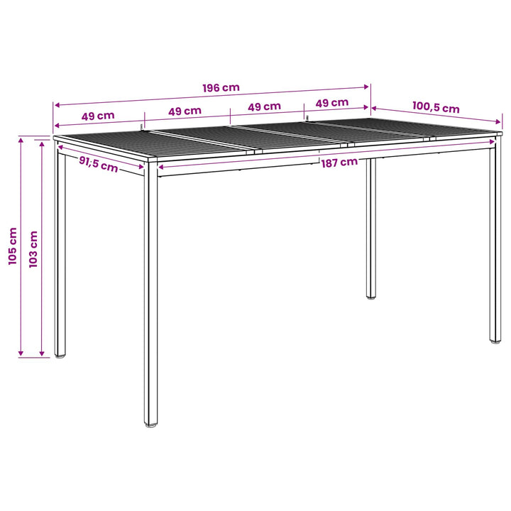 Have Bar Bord Hvid og sort 196 x 100,5 x 105 cm