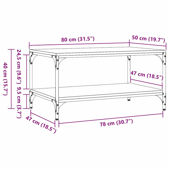 Sofabord Gammelt træ 80 x 50 x 40 cm Konstrueret træ