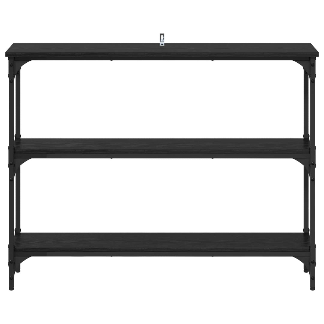 Konsolbord med hylde Sort eg 100 x 22,5 x 75 cm Konstrueret træ