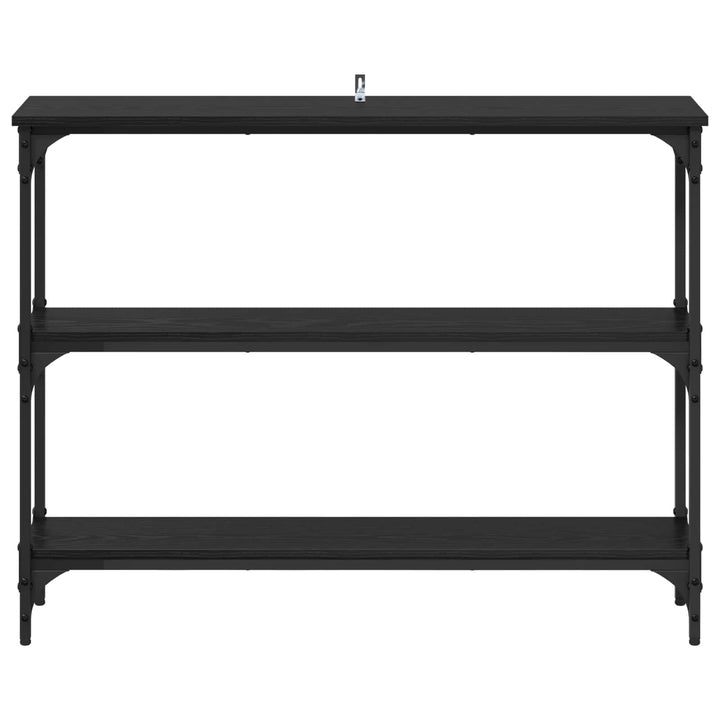 Konsolbord med hylde Sort eg 100 x 22,5 x 75 cm Konstrueret træ