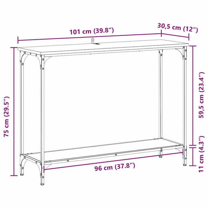 Konsolbord Gammelt træ 101 x 30.5 x 75 cm Konstrueret træ