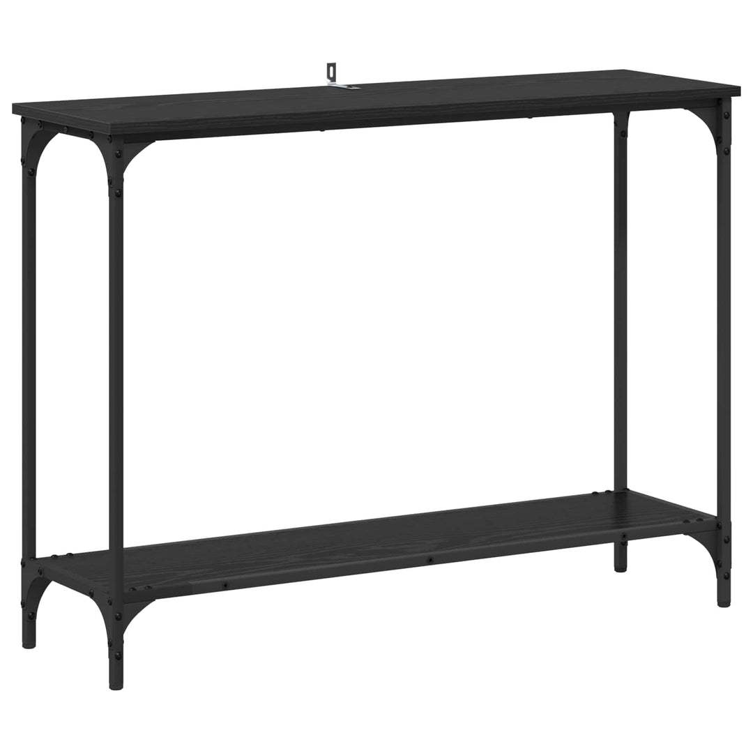 Konsolbord med hylde Sort eg 101 x 30.5 x 75 cm Konstrueret træ