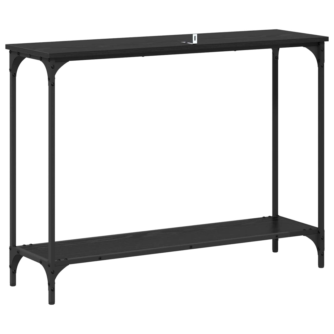 Konsolbord med hylde Sort eg 101 x 30.5 x 75 cm Konstrueret træ