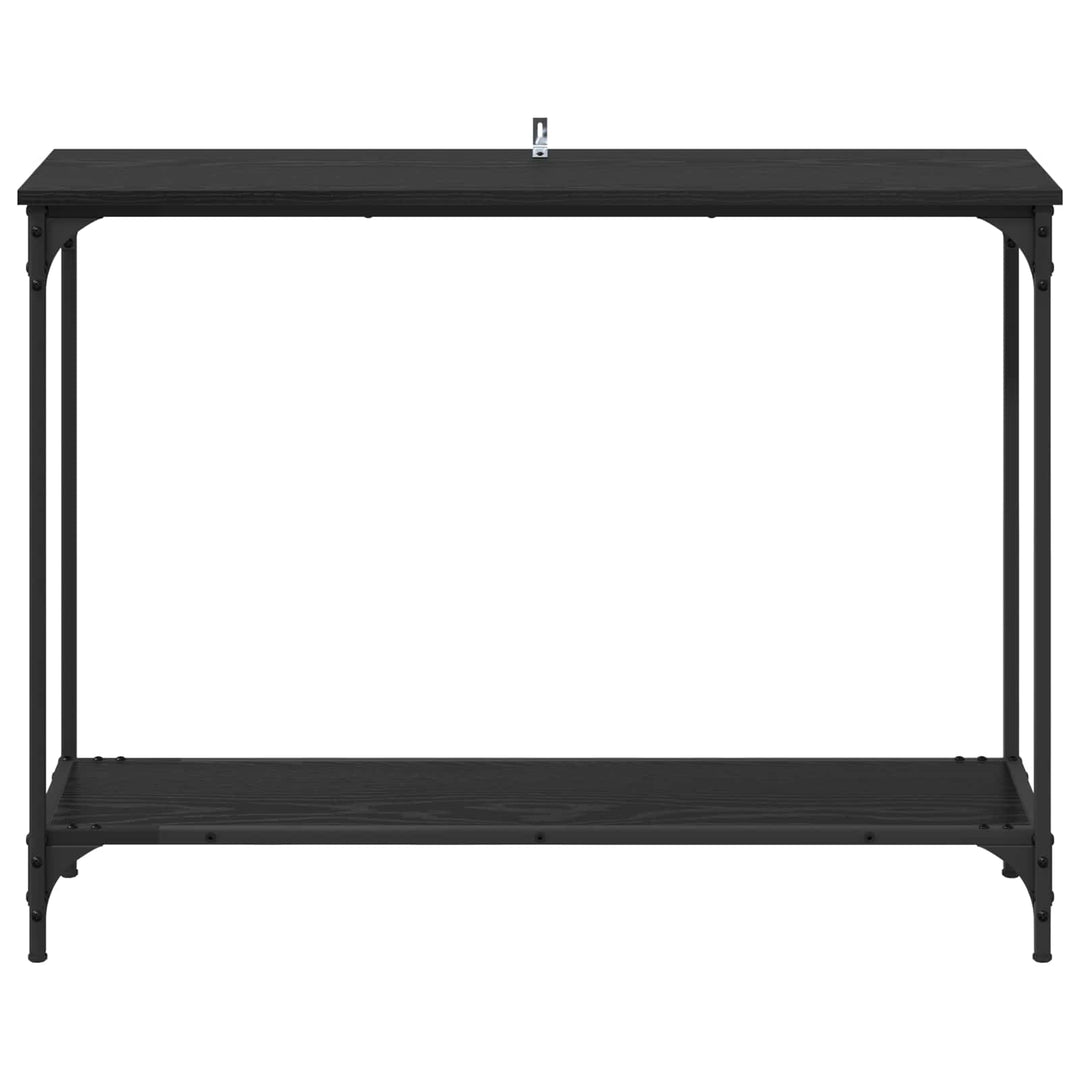 Konsolbord med hylde Sort eg 101 x 30.5 x 75 cm Konstrueret træ