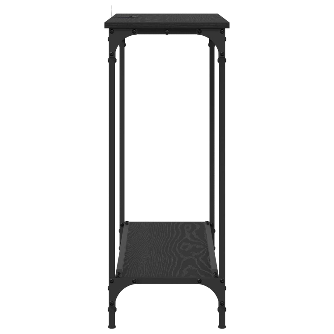 Konsolbord med hylde Sort eg 101 x 30.5 x 75 cm Konstrueret træ