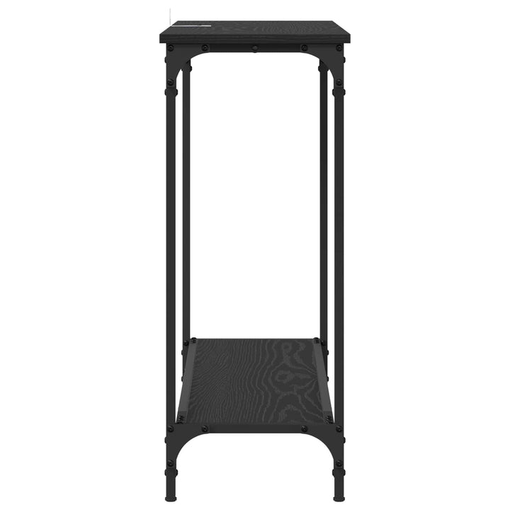 Konsolbord med hylde Sort eg 101 x 30.5 x 75 cm Konstrueret træ