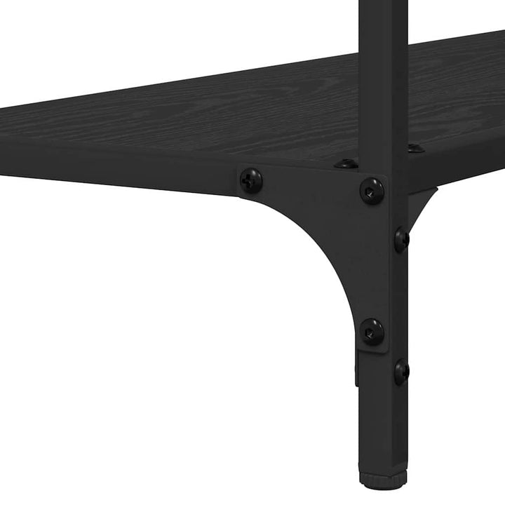 Konsolbord med hylde Sort eg 75 x 30.5 x 75 cm Konstrueret træ