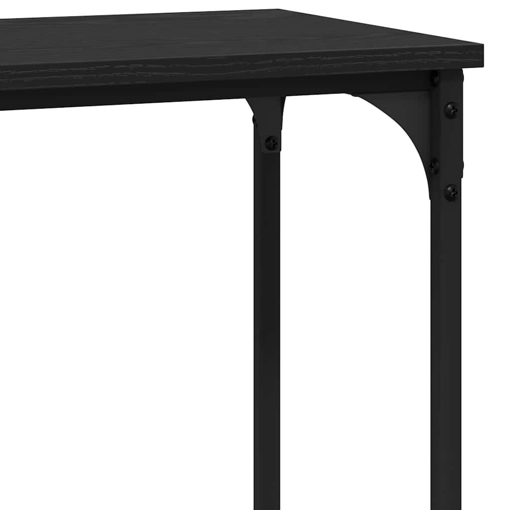 Konsolbord med hylde Sort eg 75 x 30.5 x 75 cm Konstrueret træ