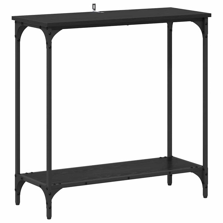 Konsolbord med hylde Sort eg 75 x 30.5 x 75 cm Konstrueret træ