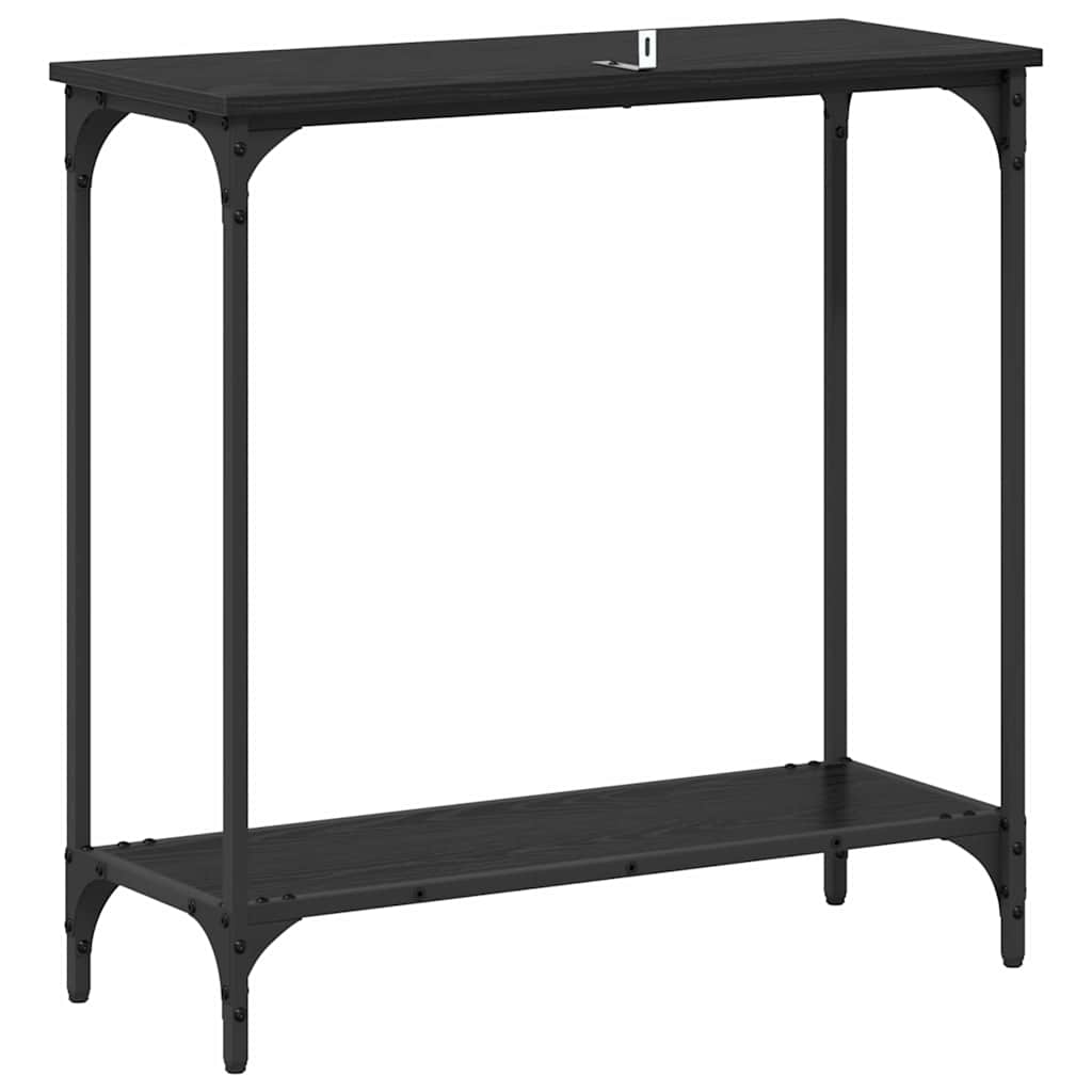 Konsolbord med hylde Sort eg 75 x 30.5 x 75 cm Konstrueret træ