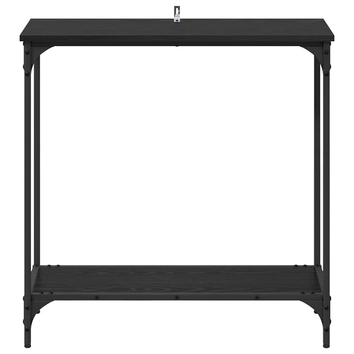 Konsolbord med hylde Sort eg 75 x 30.5 x 75 cm Konstrueret træ