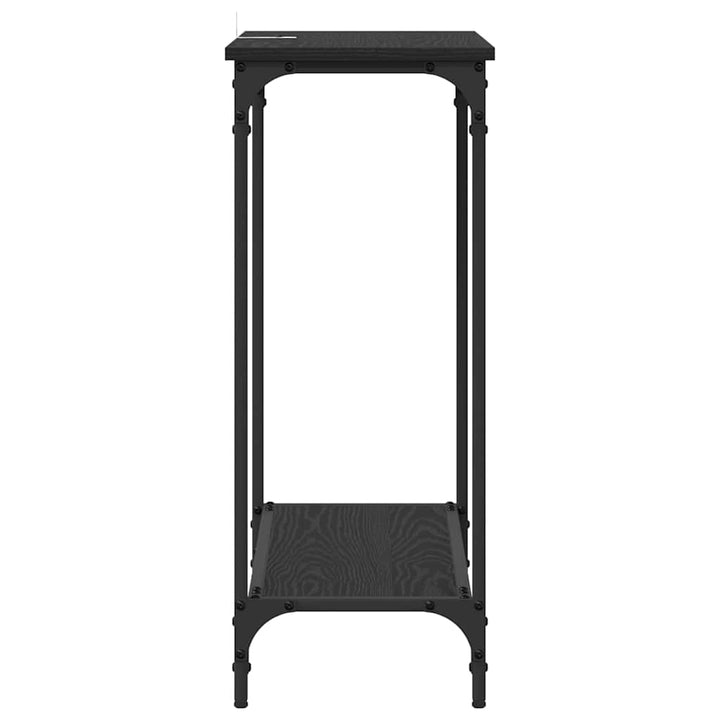 Konsolbord med hylde Sort eg 75 x 30.5 x 75 cm Konstrueret træ