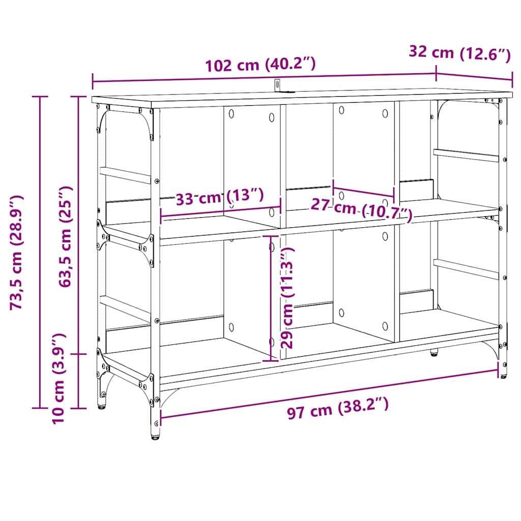 Sideboard Gammelt træ 102 x 32 x 73,5 cm