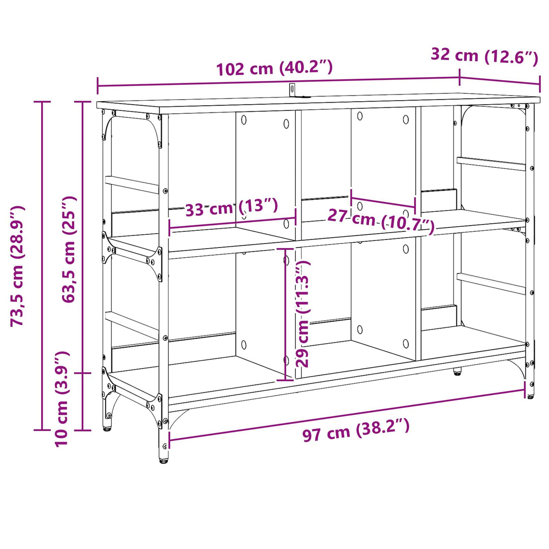 Sideboard Sort eg 102 x 32 x 73,5 cm