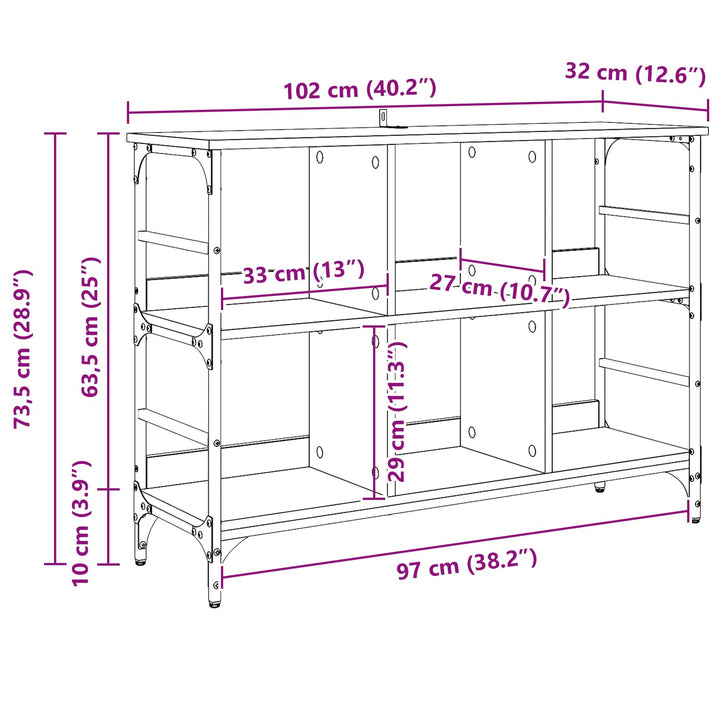 Sideboard Sort eg 102 x 32 x 73,5 cm