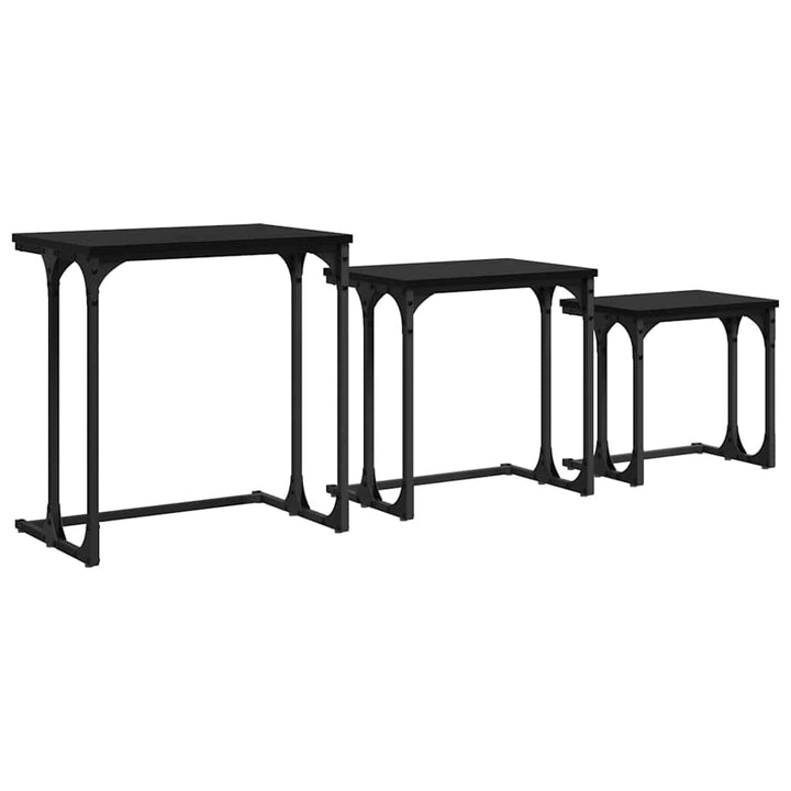 Nesting Kaffebord 3 pcs Sort eg Konstrueret træ