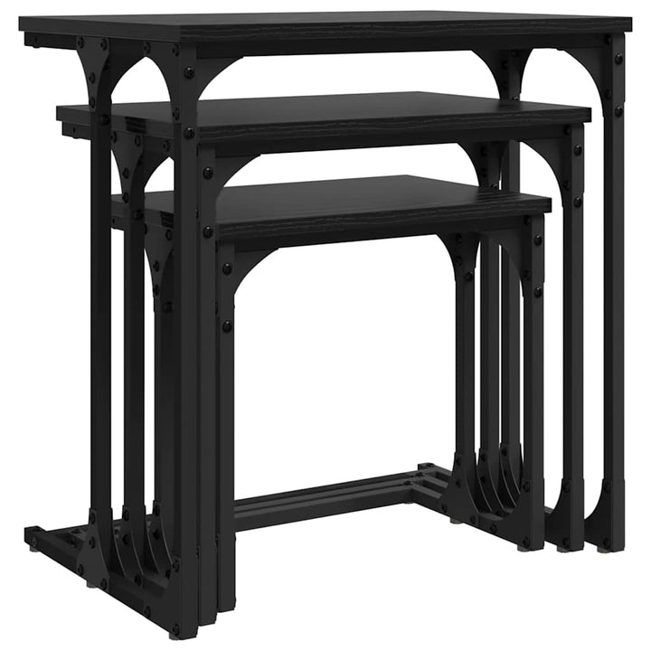 Nesting Kaffebord 3 stk. Sort eg 50.5 x 35 x 53 cm