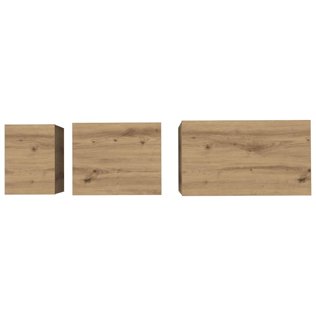 Sofabord 3 pcs Artisan Egetræ 60 x 35 x 56 cm Konstrueret træ