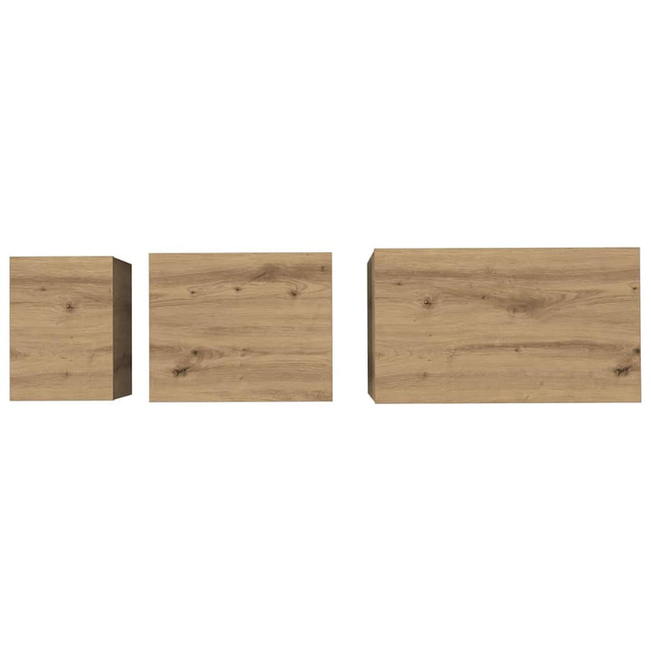 Sofabord 3 stk. Artisan Egetræ 60 x 35 x 56 cm Konstrueret træ