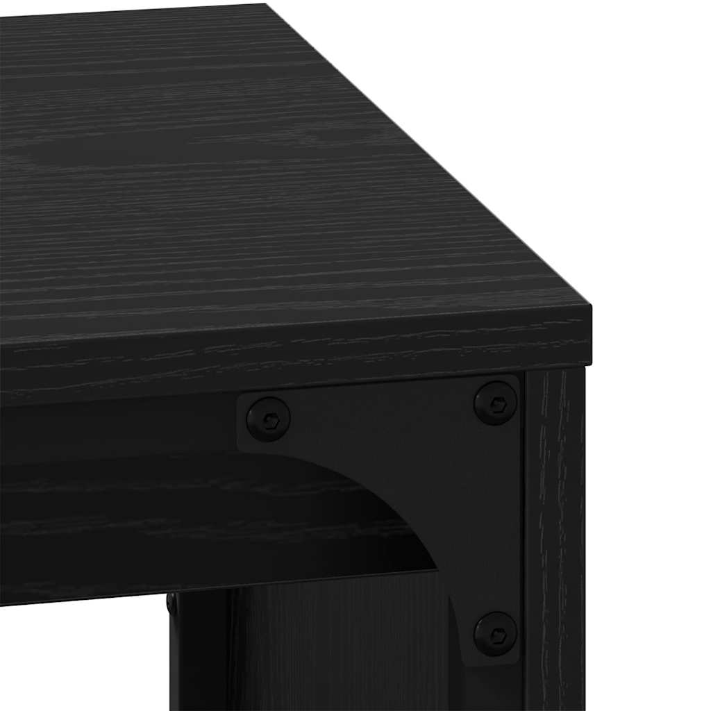 Sofabord 3 pcs Sort eg Konstrueret træ