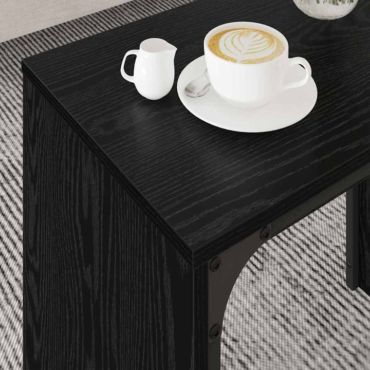Sofabord 3 stk. Sort eg 60 x 35 x 56 cm Konstrueret træ