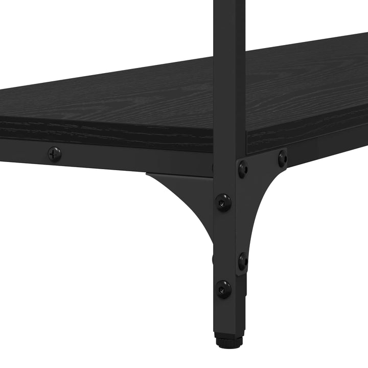 Konsolbord med hylde Sort eg 100 x 30 x 75 cm Konstrueret træ