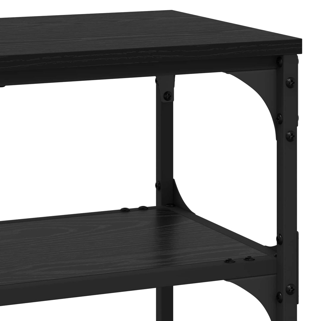 Konsolbord med hylde Sort eg 100 x 30 x 75 cm Konstrueret træ