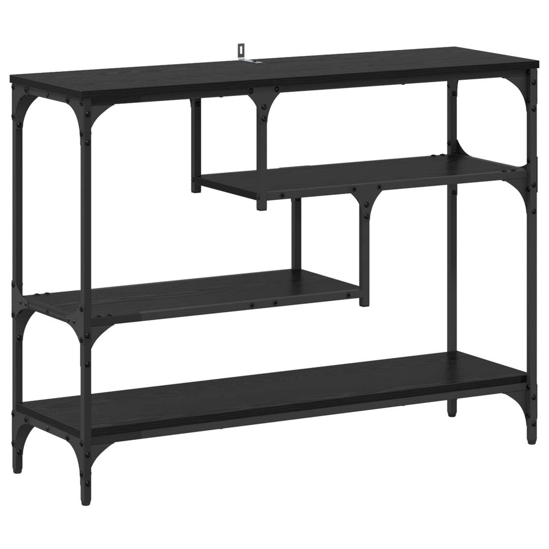 Konsolbord med hylde Sort eg 100 x 30 x 75 cm Konstrueret træ