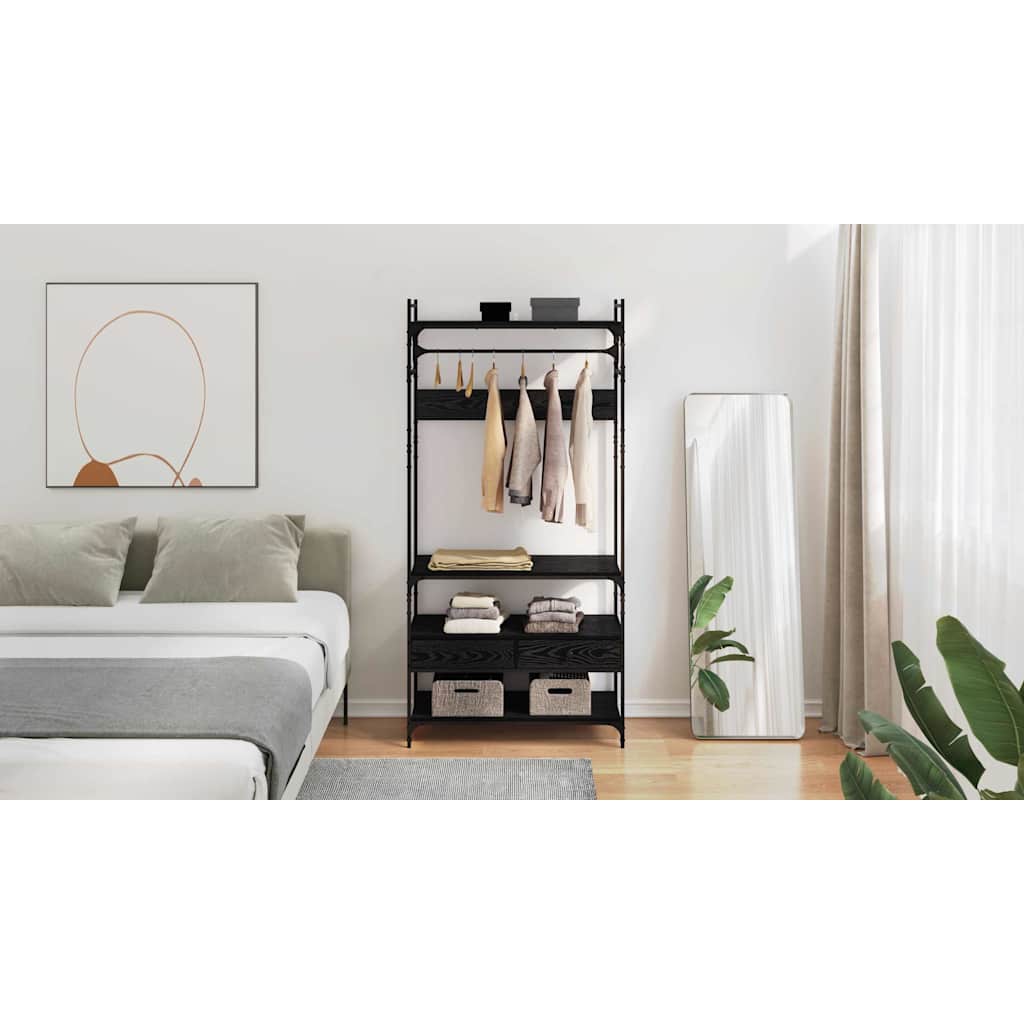 Garderobeskab Sort eg 89 x 39 x 184.5 cm Konstrueret træ