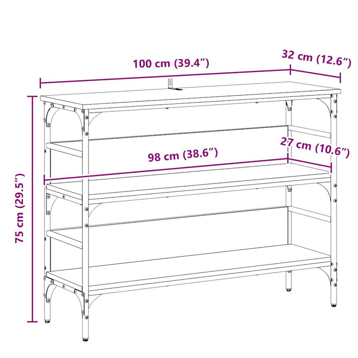 Konsolbord Gammelt træ 100 x 32 x 75 cm Konstrueret træ