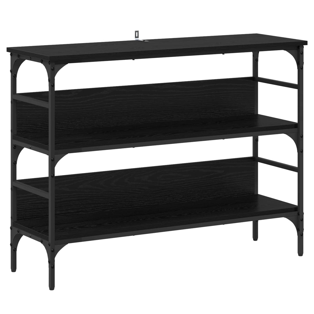 Konsolbord med hylde Sort eg 100 x 32 x 75 cm Konstrueret træ