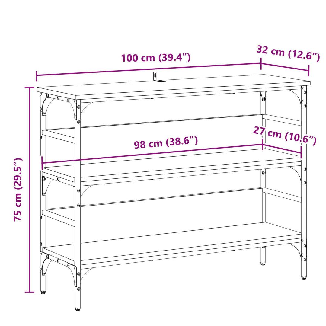 Konsolbord Sort eg 100 x 32 x 75 cm Konstrueret træ