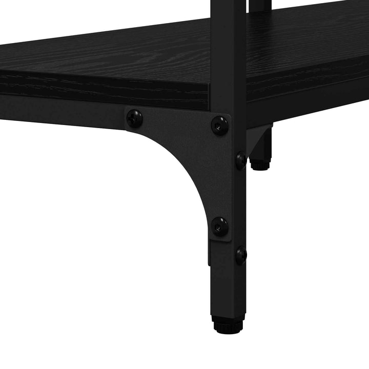 Konsolbord med hylde Sort eg 160 x 29 x 80 cm Konstrueret træ