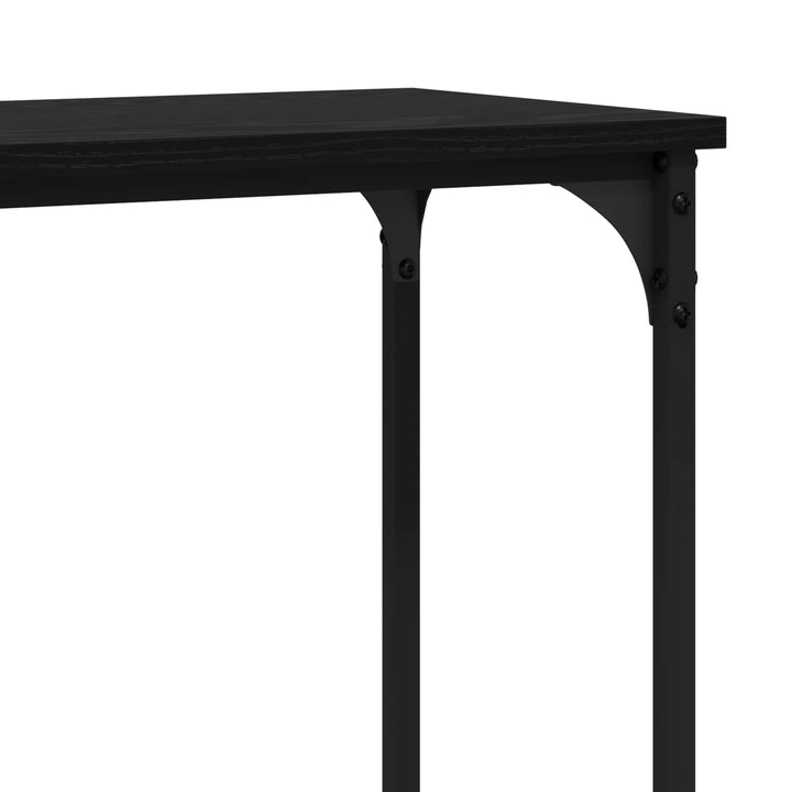 Konsolbord med hylde Sort eg 160 x 29 x 80 cm Konstrueret træ