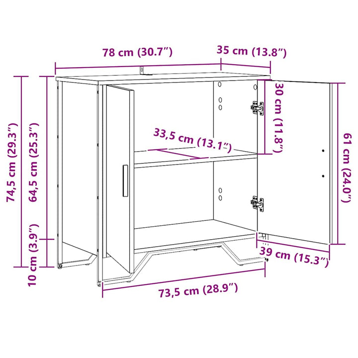 Sideboard Sort eg 78 x 35 x 74.5 cm